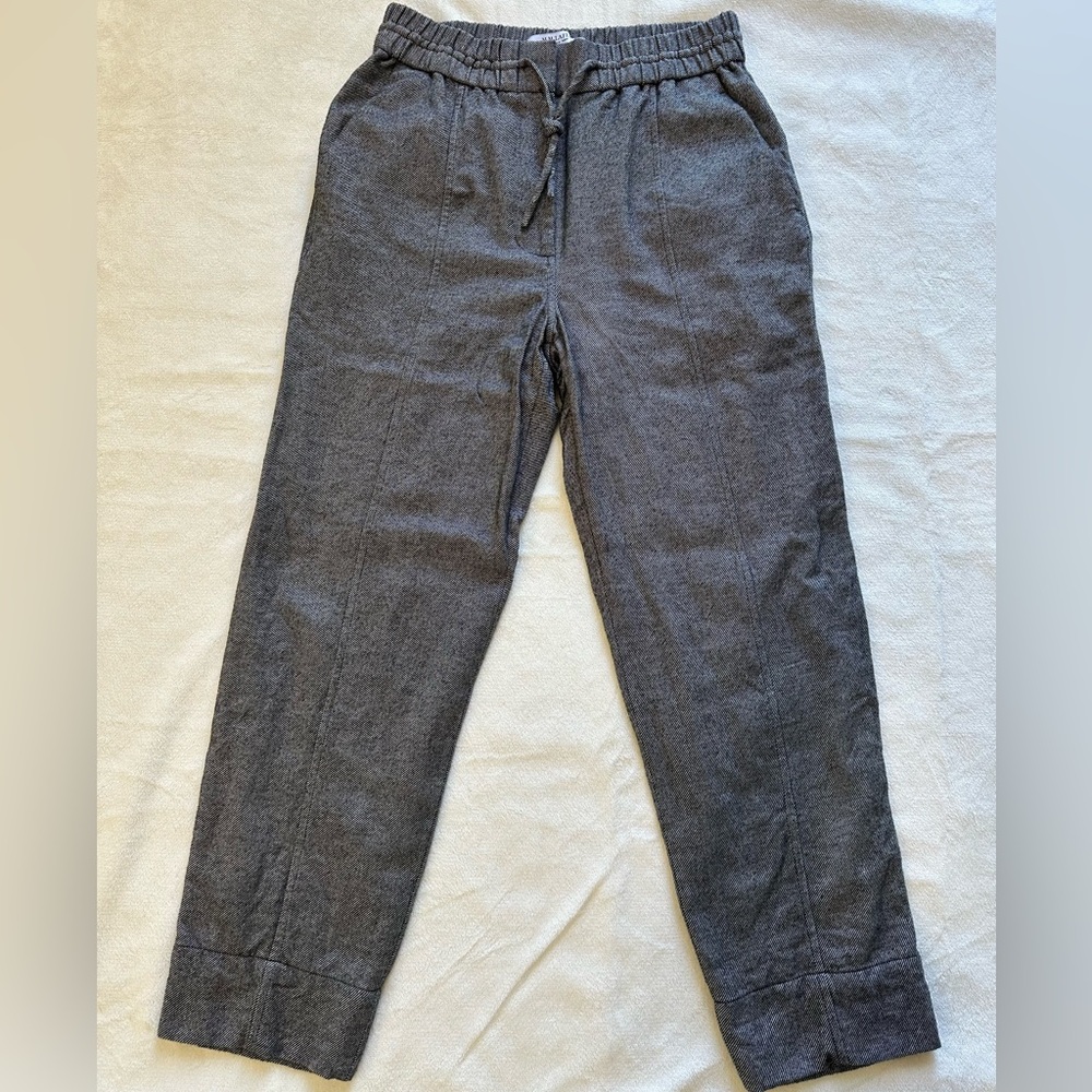 M.M. Lafleur Pants Womens Sz 2 Elastic Waistband Color Gray 100% Cotton